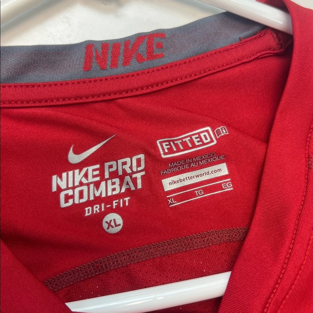 Nike‎ Pro Combat Red Performance Tee